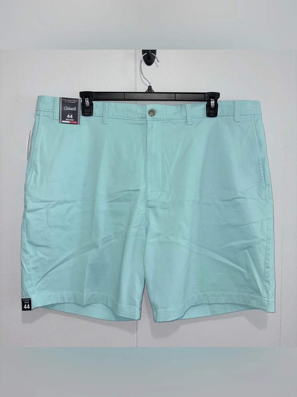 Roundtree & Yorke Mens Big & Tall Shorts 44 Frosted Blue Classic Fit NWT